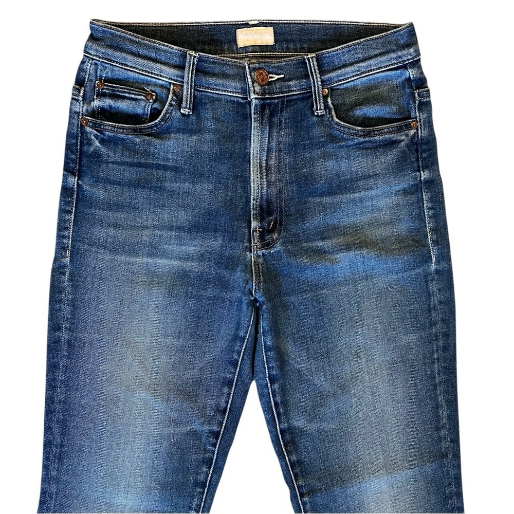 MOTHER The Insider Crop Step Fray Jeans Sweet and Sassy Size 27 High-Rise Denim - Picture 4 of 15